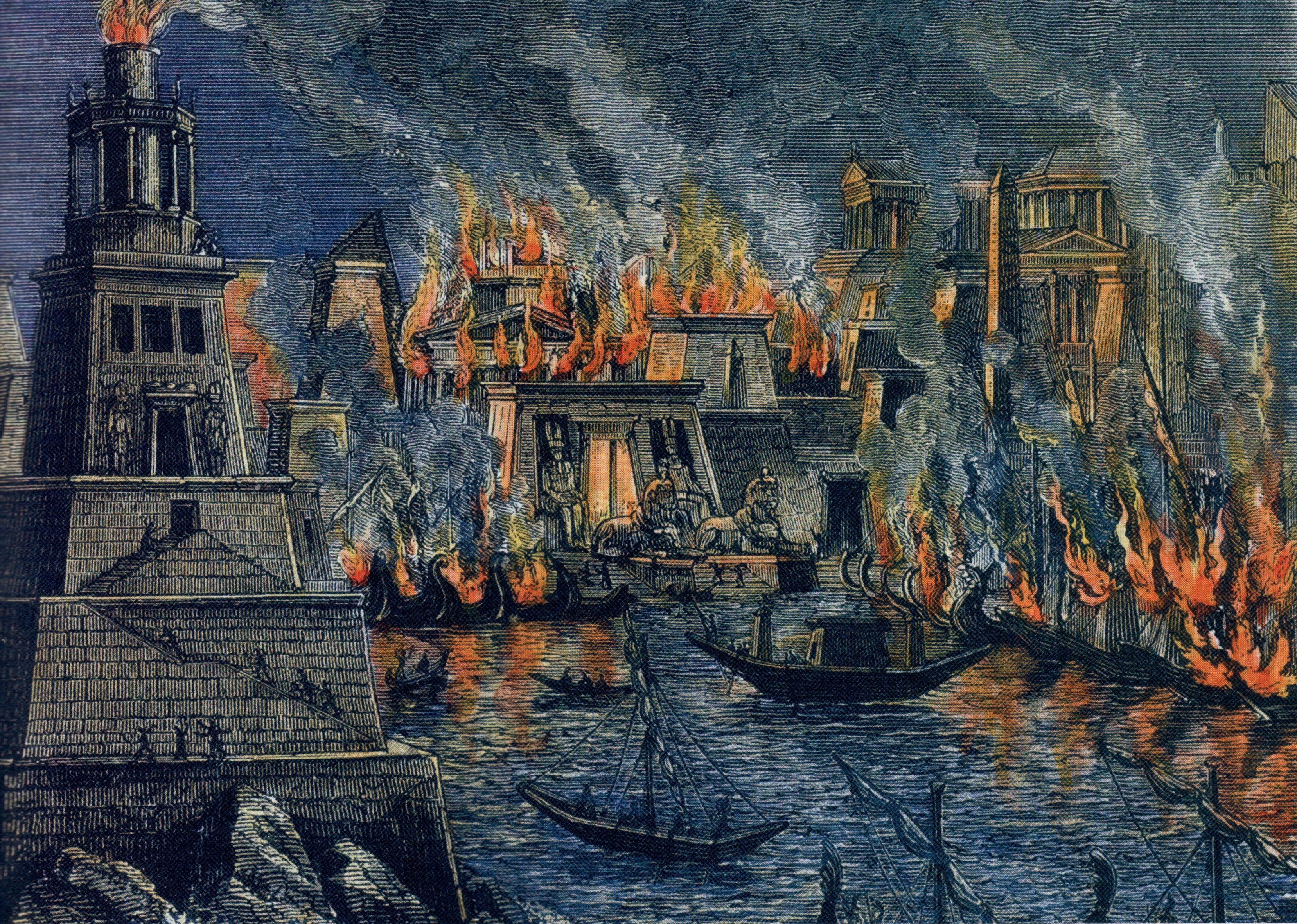 Incendie Alexandrie by Hermann Goll 1876